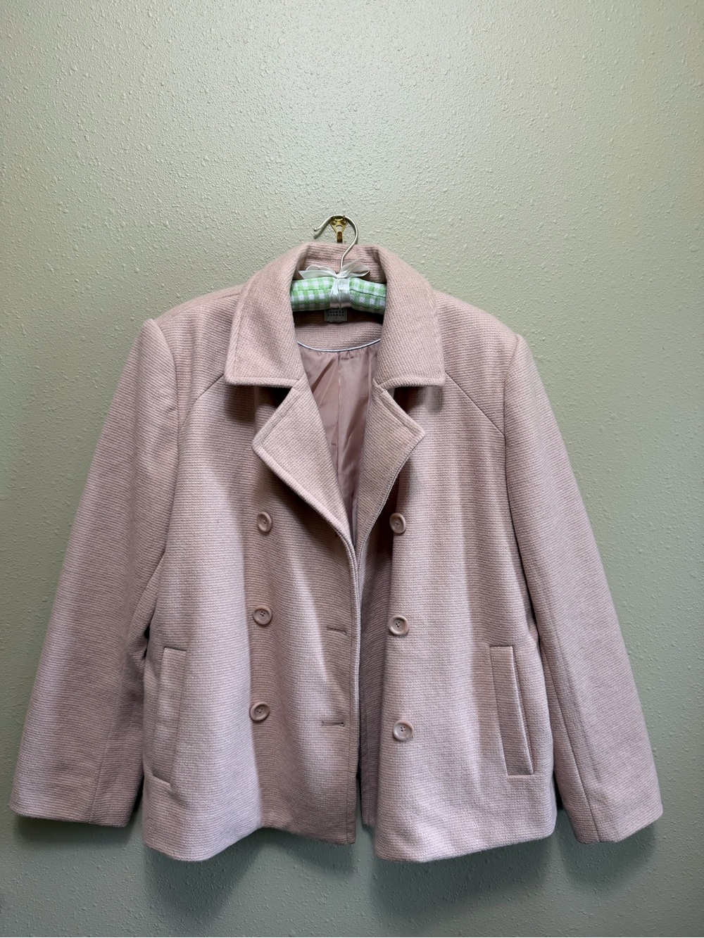 LC Lauren Conrad Blush Pink Double-Breasted Pea Coat